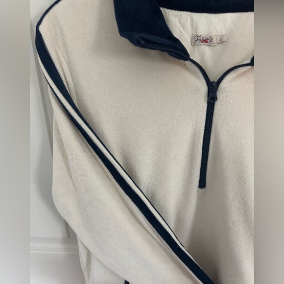 Faherty Brand Richie Quarter Zip Women’s Sweater Top Cream Large - Picture 8 of 16